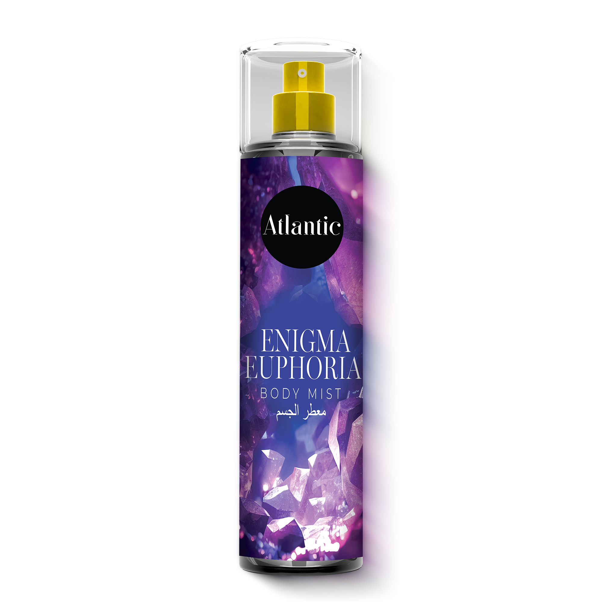 Alt Text: Atlantic Enigma Euphoria long lasting body mist spray with soft floral elegance fragrance